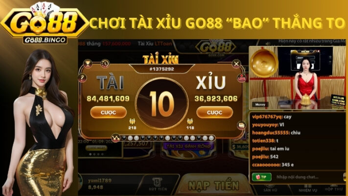 Chơi tài xỉu GO88 thắng lớn